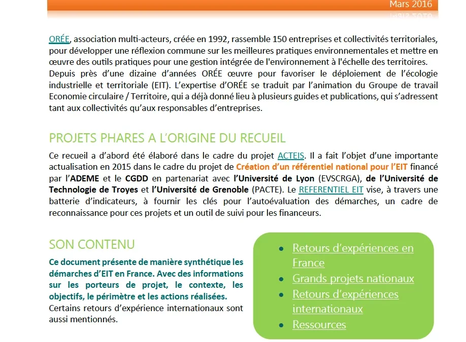 Recueil de démarches d’écologie industrielle et territoriale