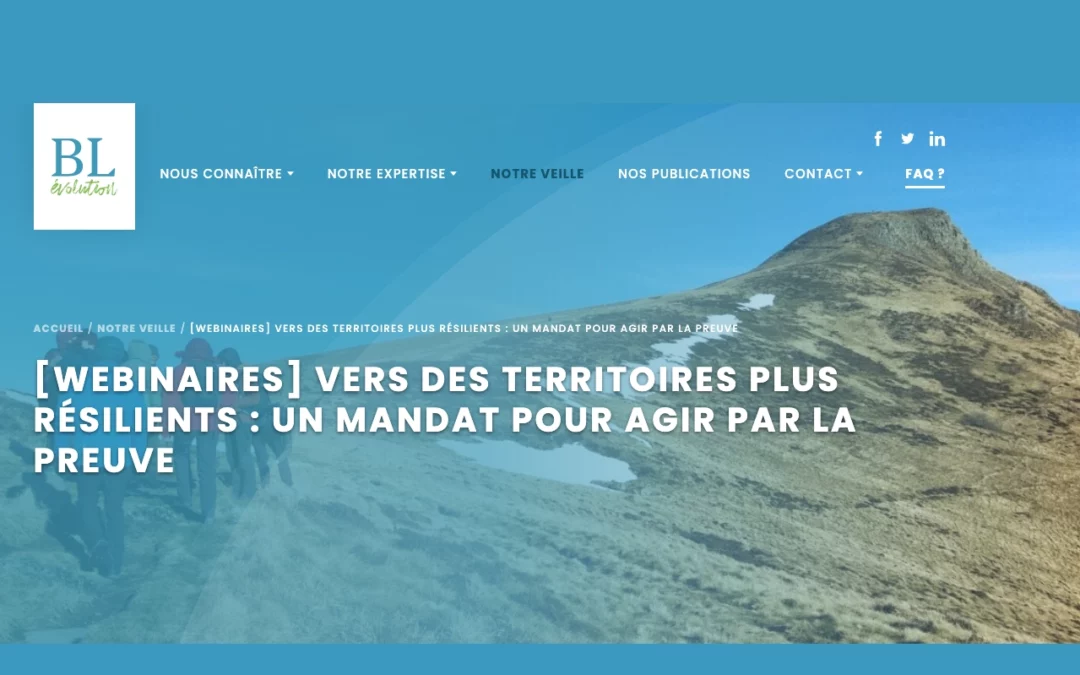 BL Evolution – Webinaires 2026 : Vers des territoires plus résilients