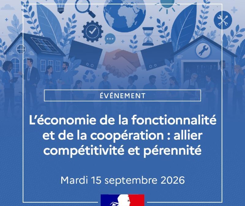 ORÉE – 15 septembre : intervention lors de l’évènement « L’économie de la fonctionnalité et de la coopération : allier compétitivité et pérennité » au Ministère de l’Économie et des Finances